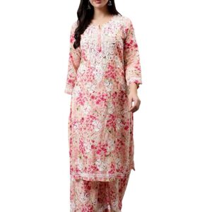 Seva Chikan Hand Embroidered Lucknowi Chikankari M Kurta & Palazzo Set for Women